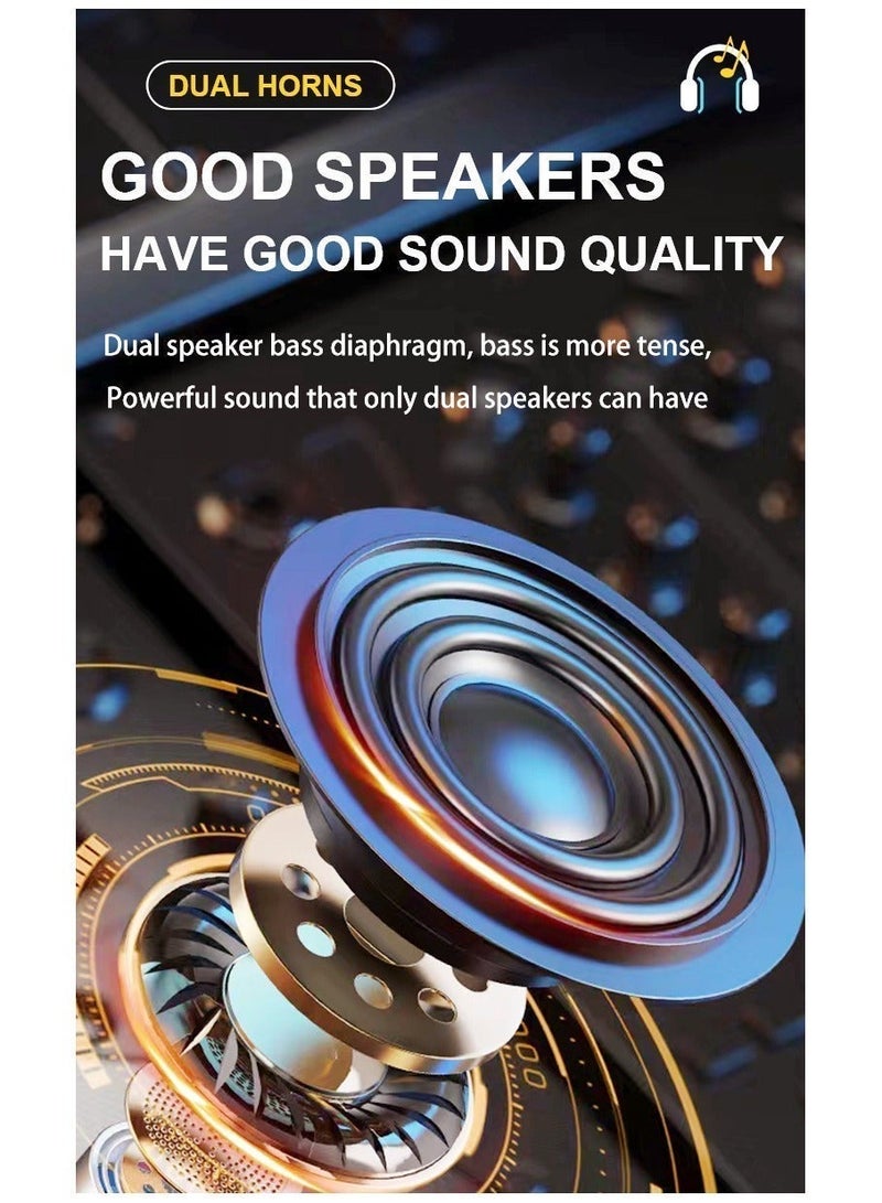 Mini Karaoke Machine with Bluetooth Speaker and 2 Wireless Microphones, Portable Home Karaoke System - Image 5